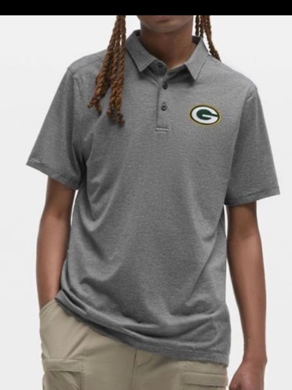 NWT Lululemon Green Bay Packers Men's Gray Evolution Polo size Medium
